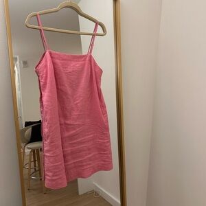 Madewell pink Goldie linen dress in 6